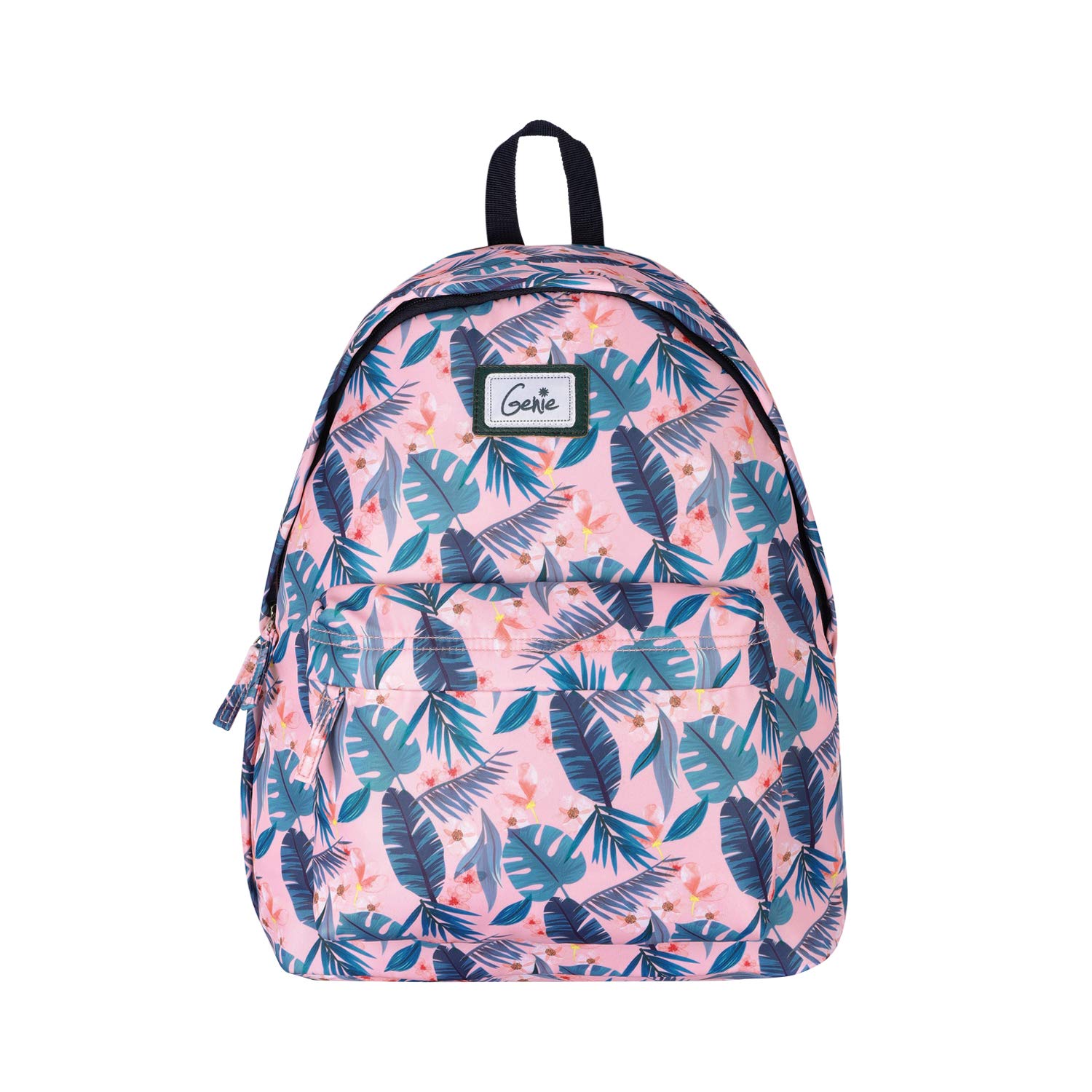 Genie Miami Casual Backpack for Girls |14 In-13 Ltr with Tablet Sleeve,One Compartment,Light Weight with Padded Shoulders |Best for Books,Stationery, Lunch Box & Essentials – Rose