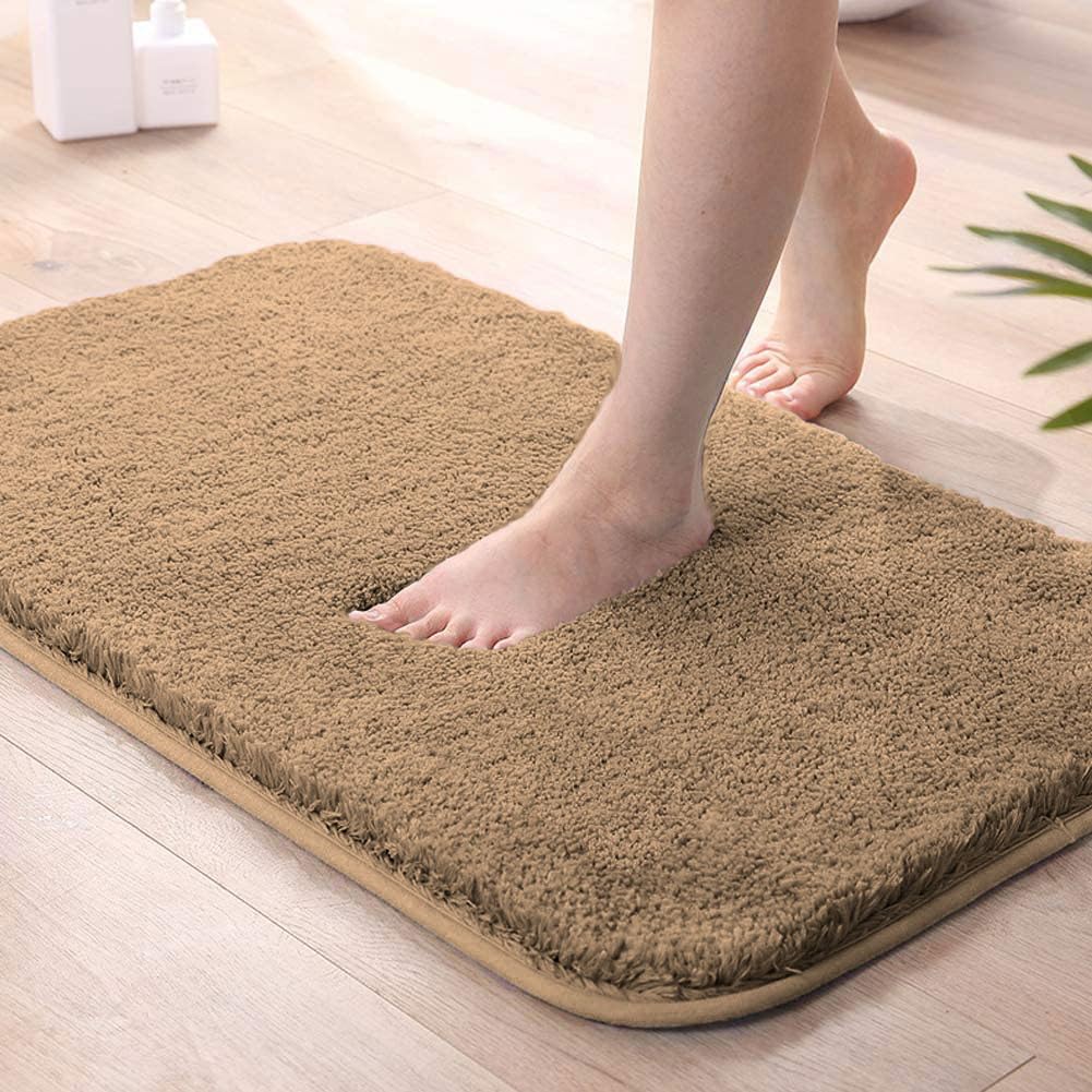 LUXE HOME INTERNATIONAL Microfiber Bath Mat Super Soft Non Slip Vegas Rectangular Mats for Bathroom, Kitchen, Bedroom, and Door (40×60 cm, Gold) Pack of 1