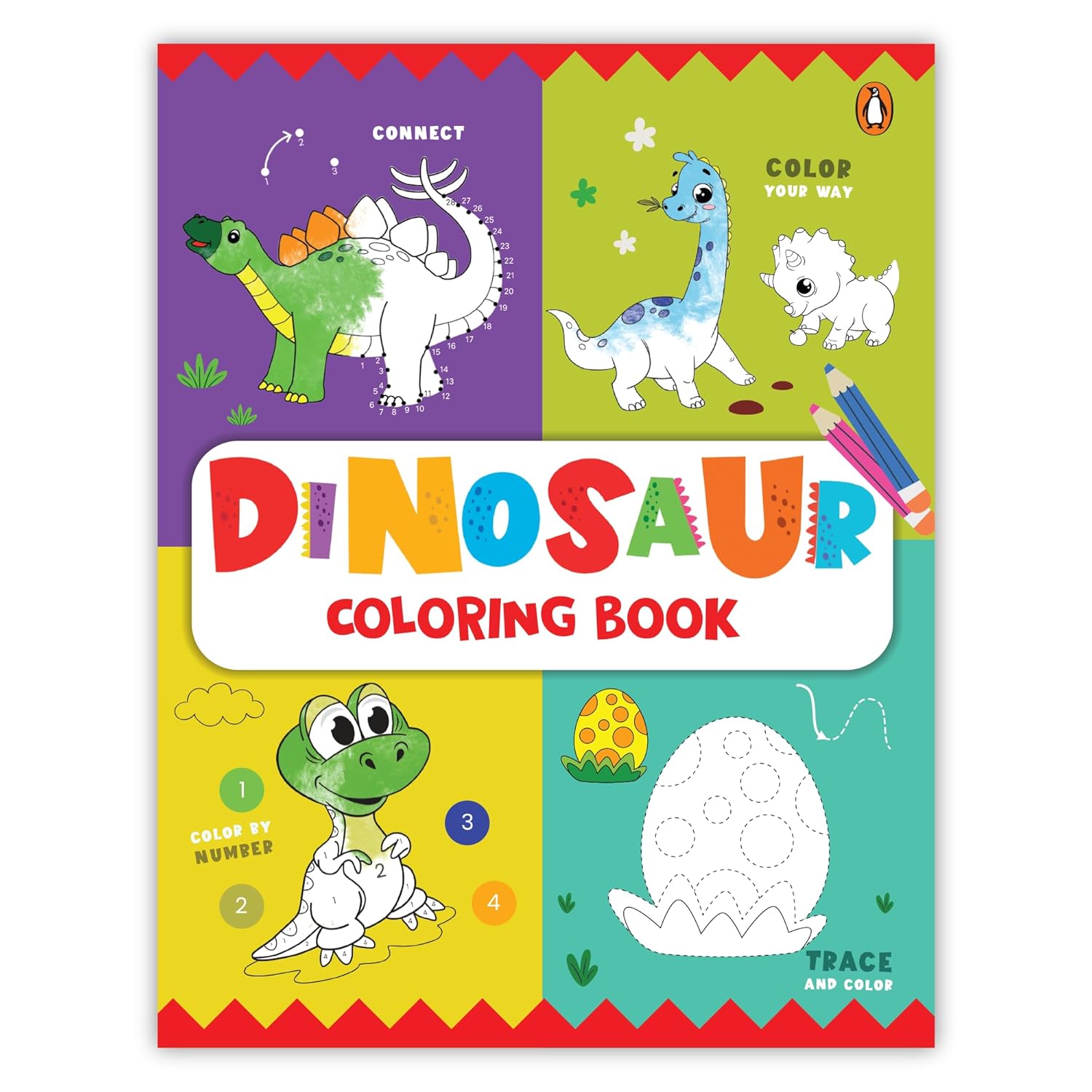 Dinosaur Coloring Book: Fun Dinosaur Coloring Activity Book for Kids | Includes Number Coloring, Dot-to-Dot, Tracing & Copy-Color Activities | Perfect … I Ages 3+ [Penguin Early Learning Series]