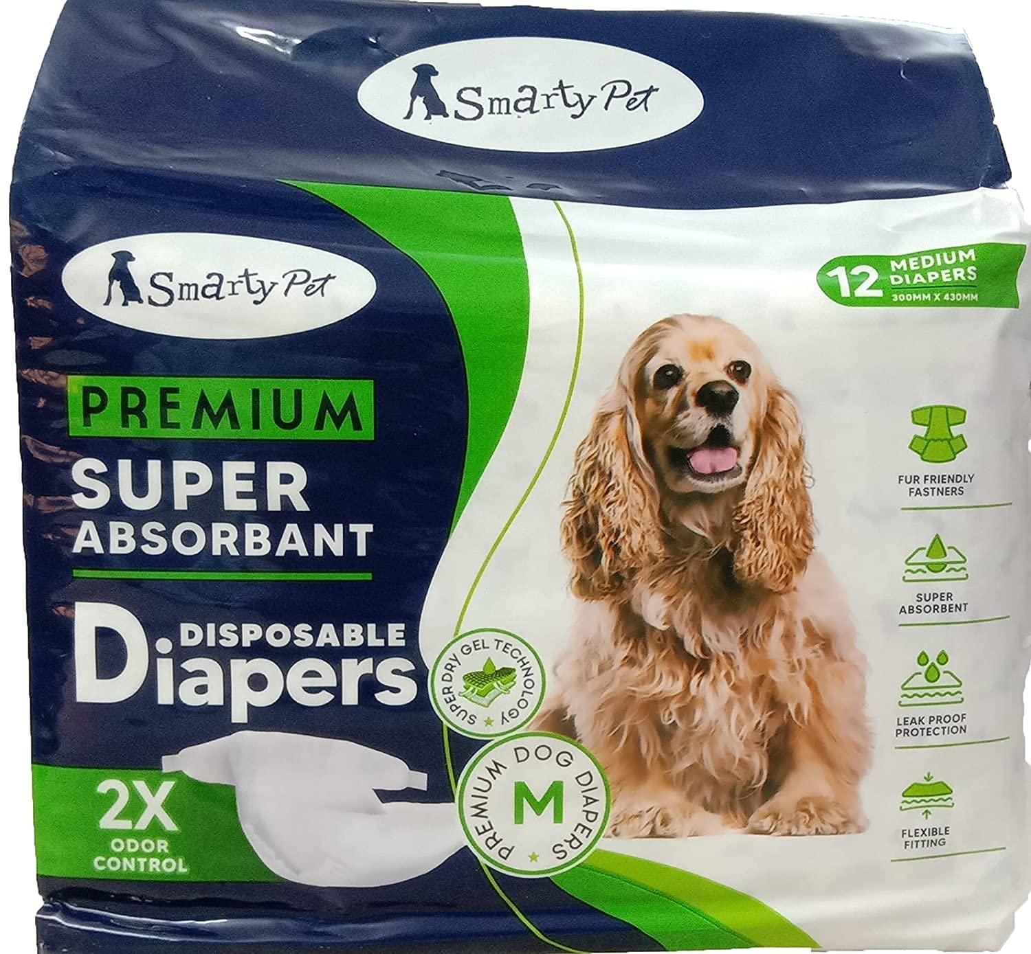 Foodie Puppies Disposable Pet Diapers for Dogs – (Medium) | Comfortable Diaper Pants/Sanitary Cotton Underwear Nappy | Leak-Proof, Ultra-Absorbant | Daily Uses and Travelling Purpose