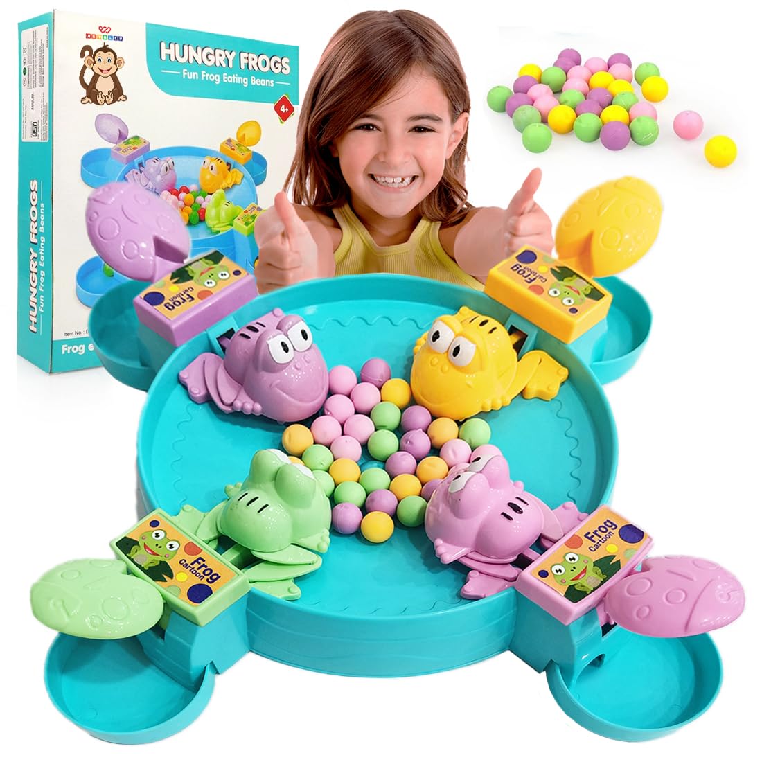Wembley Hungry Frog Game for Kids Indoor Family Board Games Bean Eating Frog Toys for Kids Activity 2 to 4 Player Fun Interactive Crristmas Birthday Gift Girls Boys Toys – Proudly Made in India