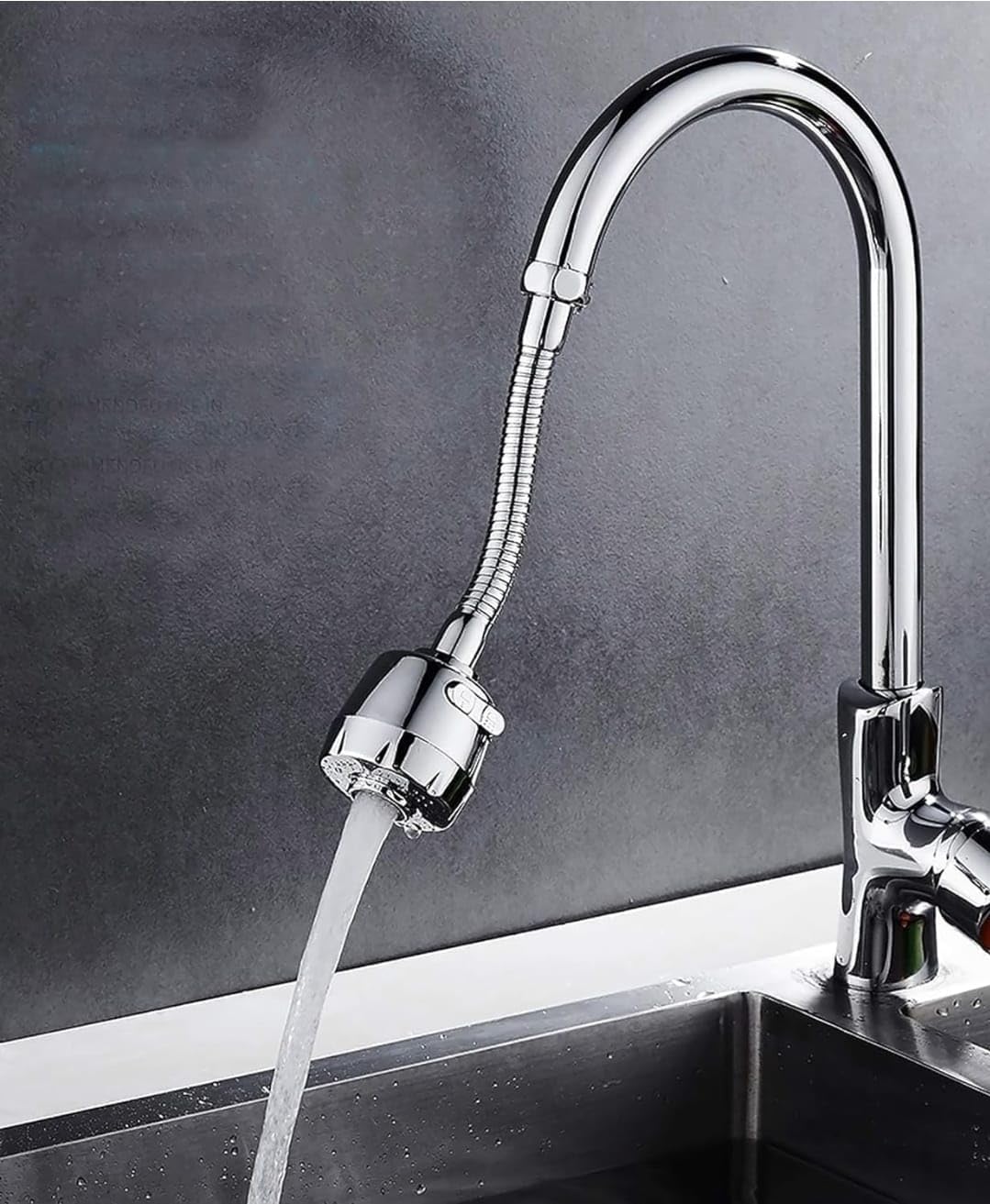 C.HERRY Tap Extender for Kitchen Sink, 360 Degree Rotating Tap for Kitchen Sink, Flexible Tap Filter Faucet for Kitchen Sink Extension for Bathroom, Kitchen,Chrome