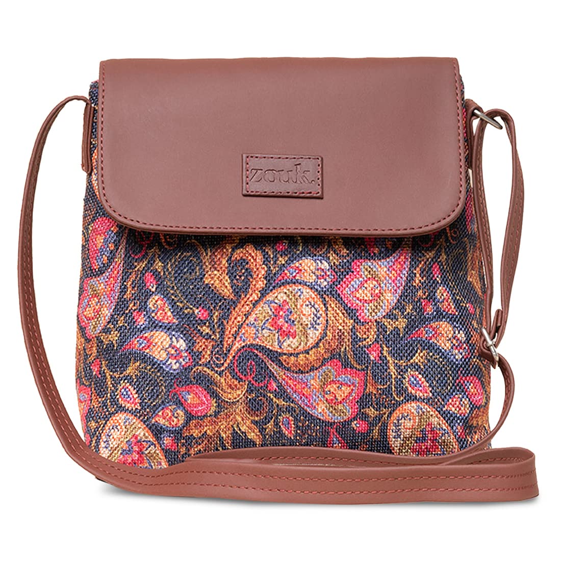 ZOUK Flap Sling Bag | Crossbody Bags for Women | Women’s Handbags | Stylish | Vegan Leather Evening Bag | Travel & Office Use | Purse and Wallet |