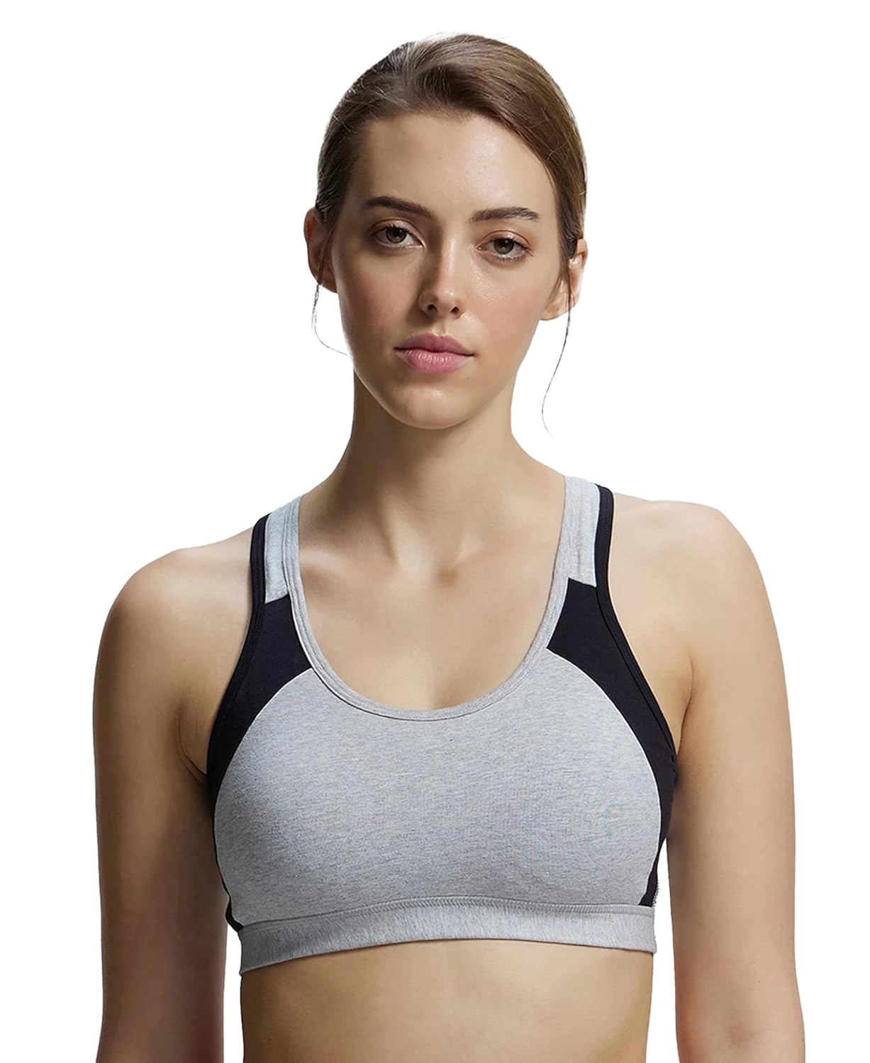 Jockey 1380 Women Super Combed Cotton Active Bra | Wirefree | Padded | Racer Back Styling | Fabric (Prints May Vary)