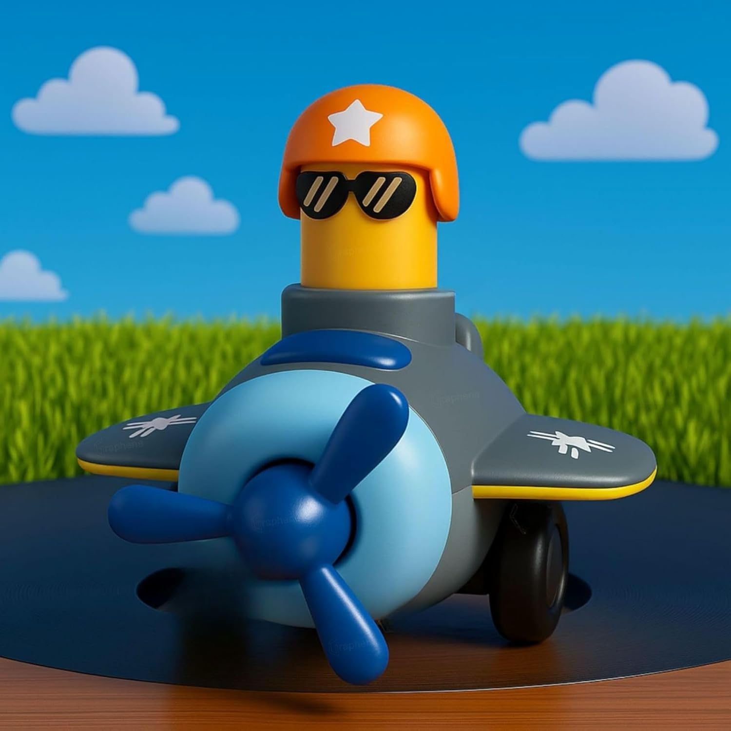 GRAPHENE Push N Go Airplane Aeroplane Toy Friction Powered Racing Car Toys for Baby 1+ Years Unbreakable 360° Head Rotation Press & Go Transport Vehicles Gifts for Kids Boys Girls Toddlers