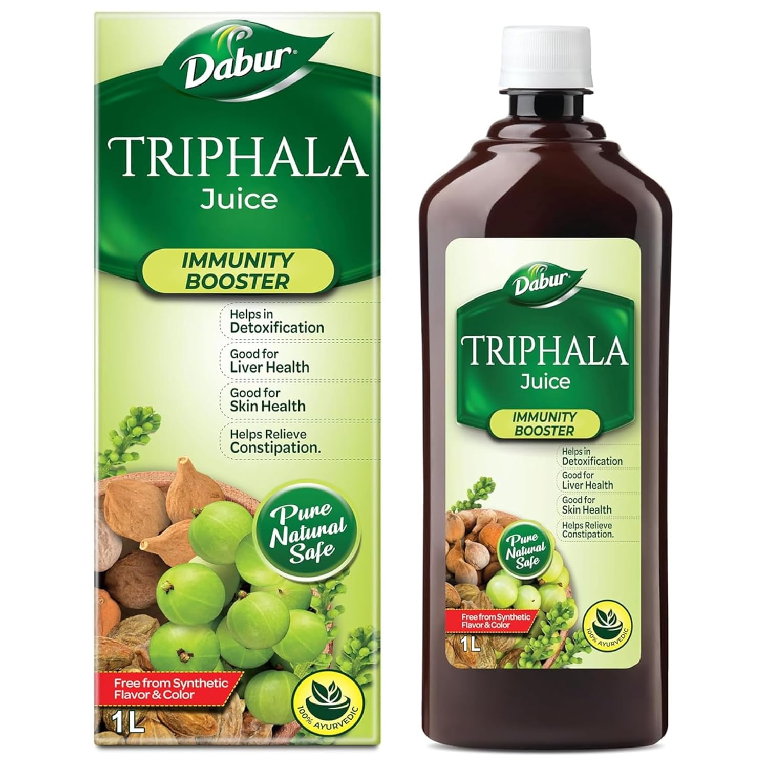 Dabur Triphala Juice – 1L | 100% Ayurvedic Formulation | Improves Gut Health & Promotes Healthy Gut | Supplement for lasting Relief from Constipation & Digestive Discomfort