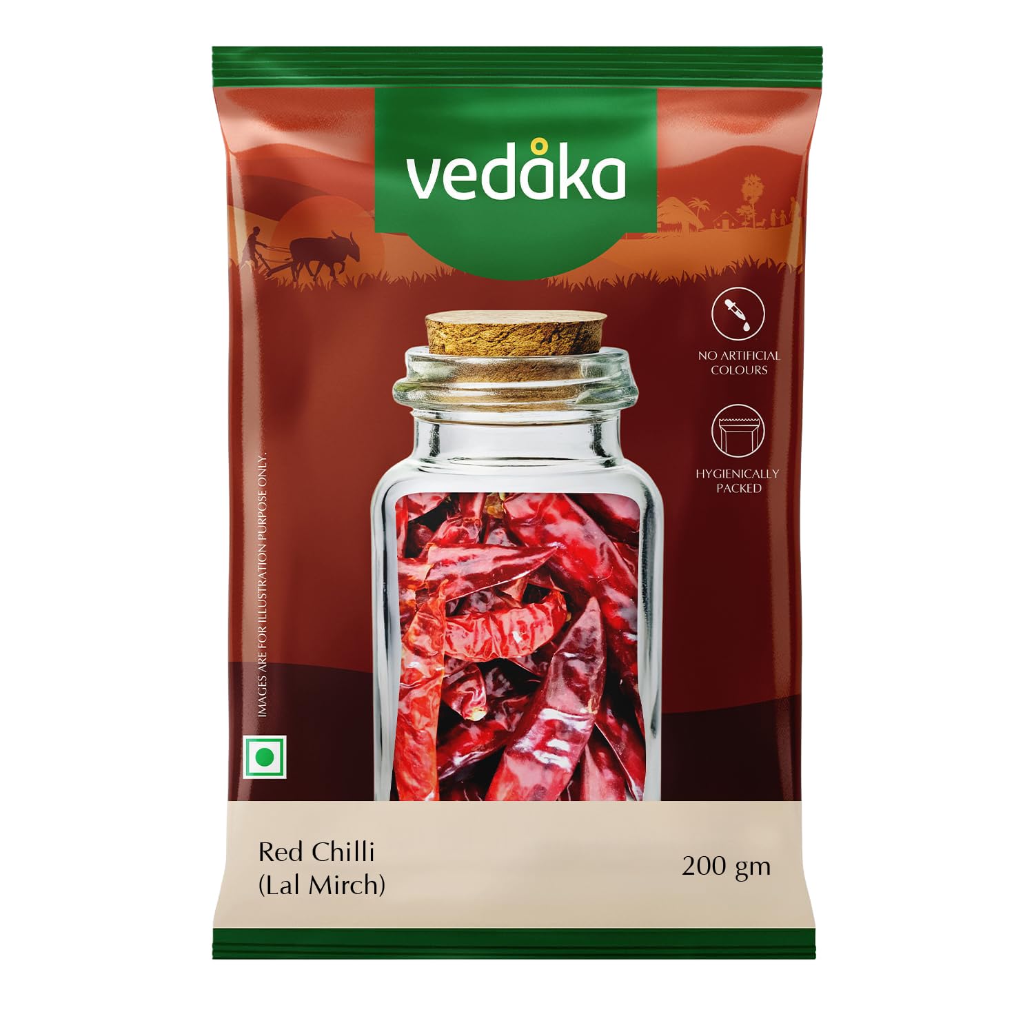 Amazon Brand – Vedaka Red Chilli (Lal Mirch), 200g