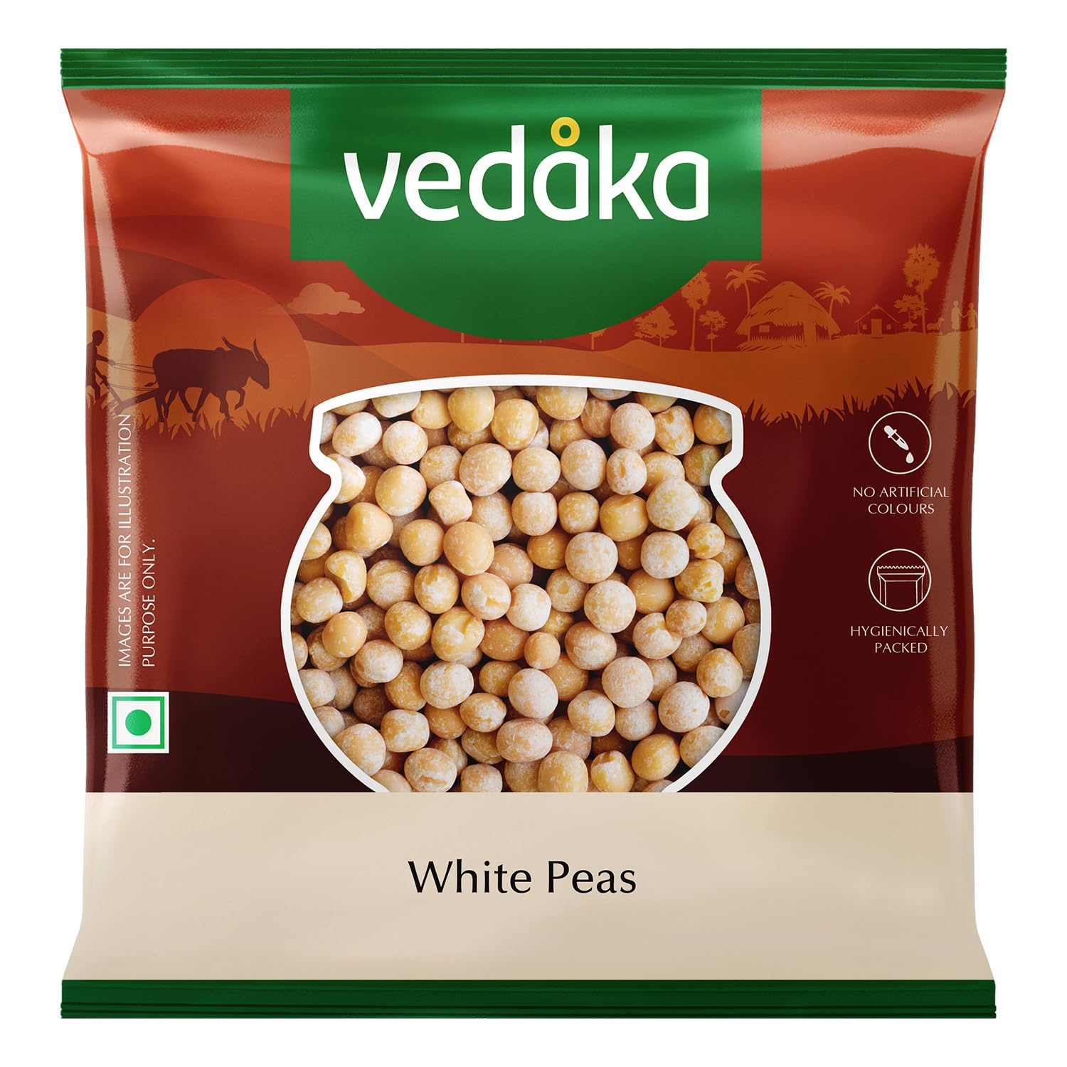 Amazon Brand – Vedaka Premium White Peas, 500g