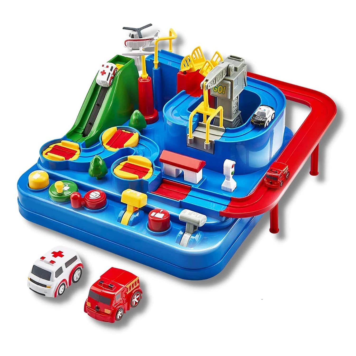 Kidology Car Race Tracks Toy | Car Adventure Toy for 0-3 Years, Boys, Girls & Kids | Playset City Rescue Activity for Toddlers | Pre Educational Learning Puzzle Gift for Babies (4 Car Included) Kidology Car Race Tracks Toy | Car Adventure Toy for 0-3 Years, Boys, Girls & Kids | Playset City Rescue Activity for Toddlers | Pre Educational Learning Puzzle Gift for Babies (4 Car Included)