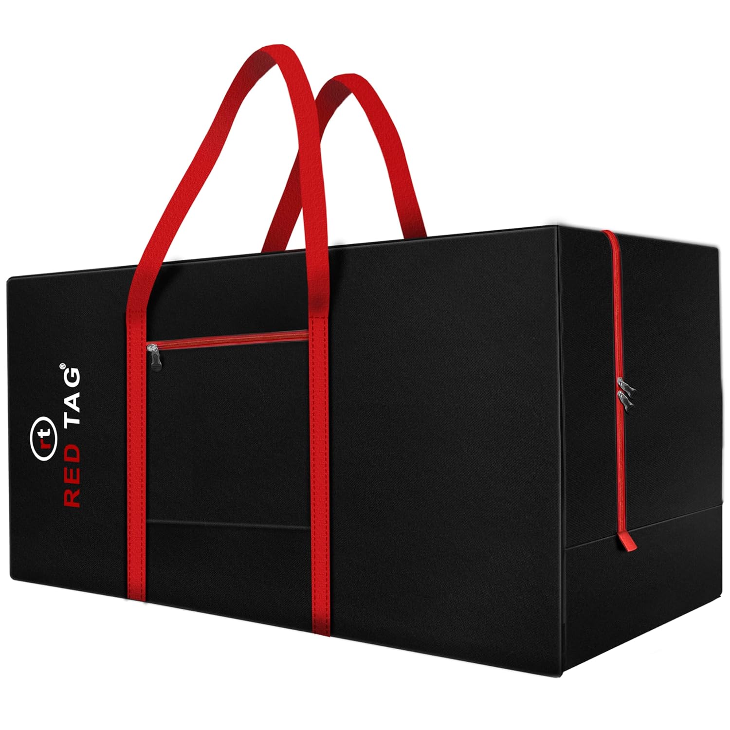Storite Extra Large Moisture Proof 236 L Heavy Duty 1680 Denier Nylon Multi-Purpose Toys Storage Bag/Stationery Paper/Blankets/Clothes Storage Bag (Red Black, 113×39.5×53 cm)