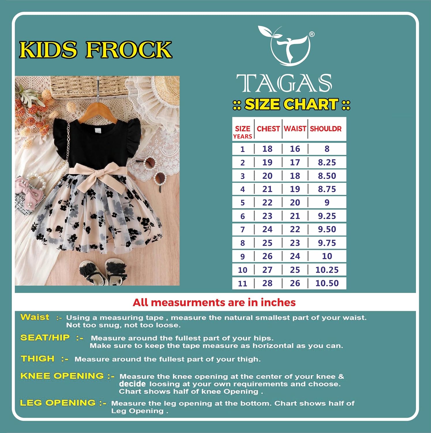 TAGAS Baby-Girl’s Net A-Line Knee-Length Dress