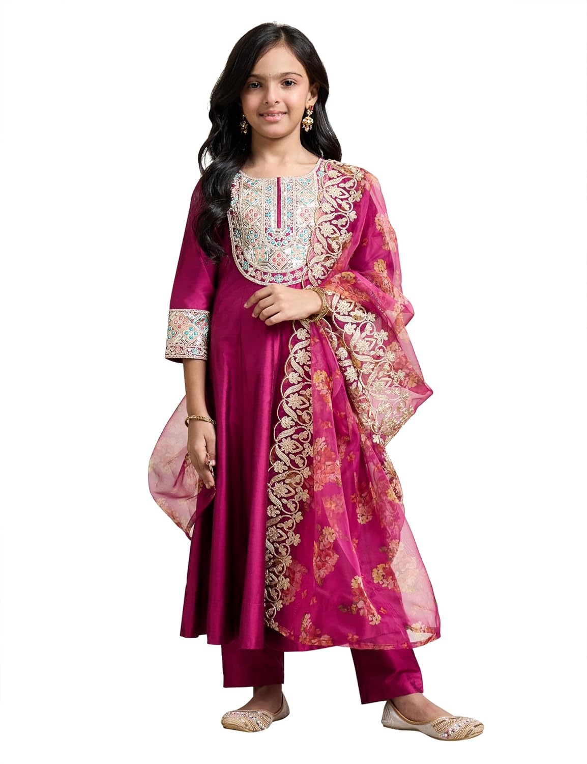 Amazon Brand – Symbol Girl’s Rayon Ethnic Wear Embroidered Kurta Set with Organza Dupatta Amazon Brand – Symbol Girl’s Rayon Ethnic Wear Embroidered Kurta Set with Organza Dupatta