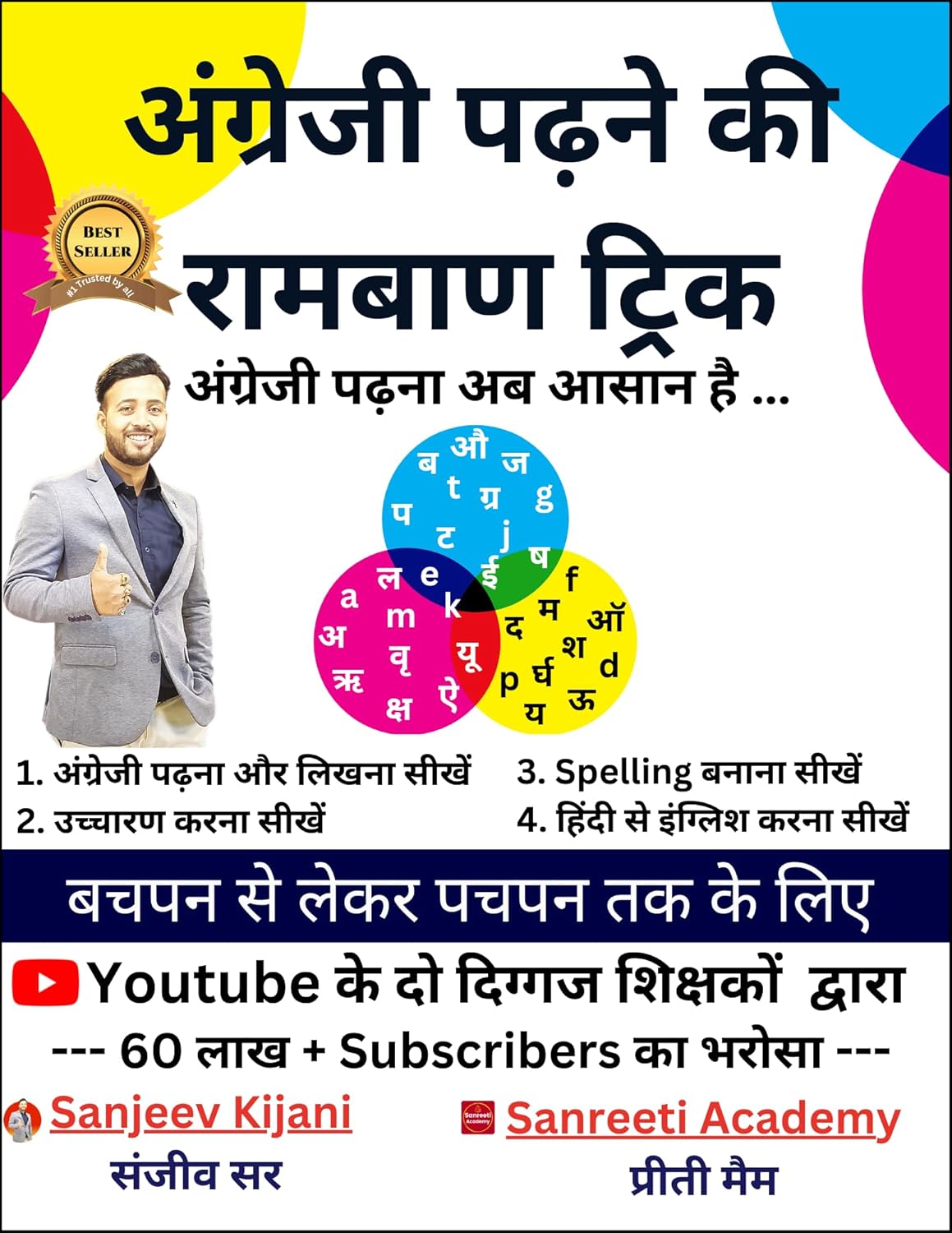 Angreji Padhne Ka Ramban Trick | English Reading Spelling Book | Phonics Book | Pronunciation Book | Spelling Rules by Sanjeev Kijani and Preeti ma’am