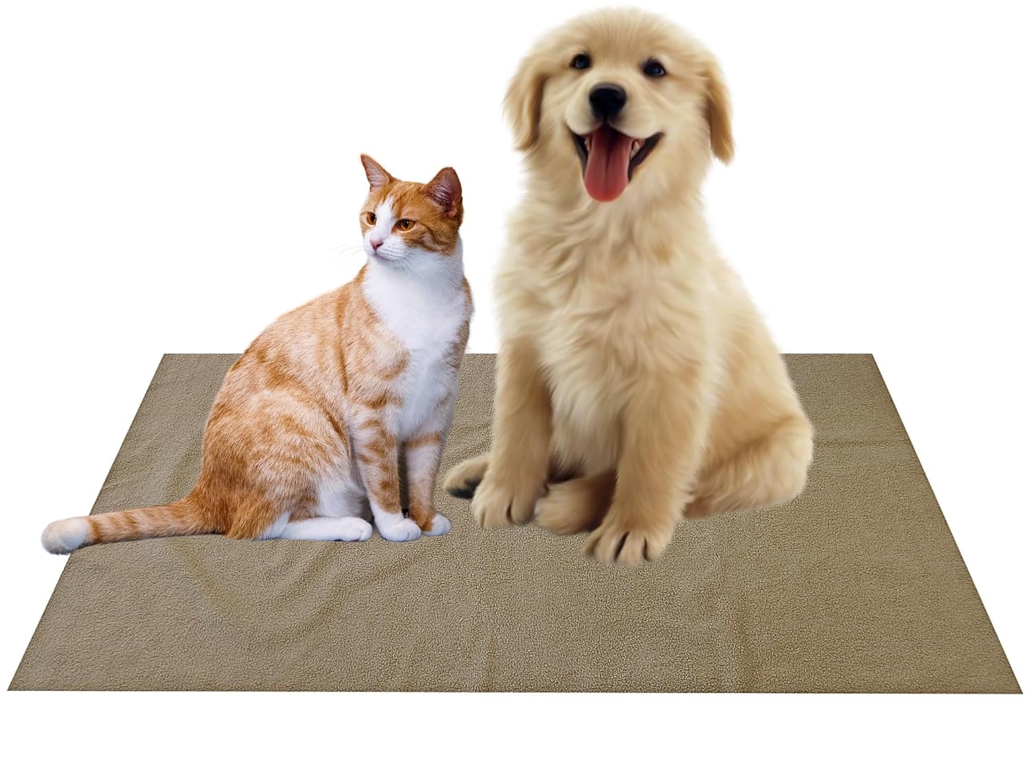 The Pets Company Waterproof Reusable Pee Pads for Puppies & Dogs | Washable, Leakproof, Quick-Dry, Non Slip Toilet Training Dry Sheet for All Pets | Small – 70 cm x 50 cm, Beige