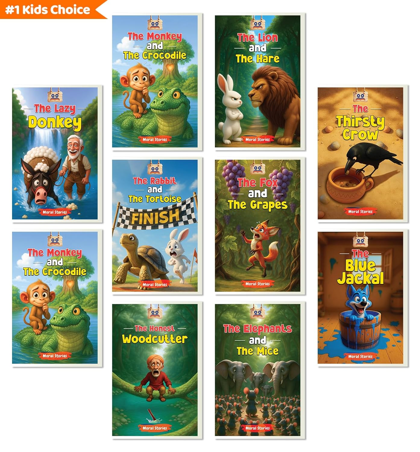 Story Books For Kids (Set of 10 Books) | Best Selling Moral Story Book for Kids in India | Premium Quality Gift – Bed Time Story Books | Two Brothers Publications