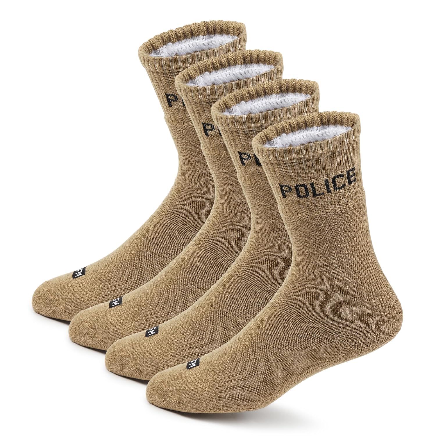 Fitness Mantra® 4 Pairs Full Length Socks | Free Size| Padded Cushion| Breathable| Khaki-Police| Fitness Mantra® 4 Pairs Full Length Socks | Free Size| Padded Cushion| Breathable| Khaki-Police|