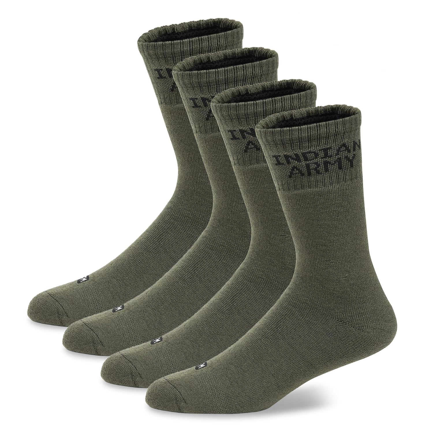 Fitness Mantra® 4 Pairs Full Length Socks | Free Size| Padded Cushion| Breathable| Army| Fitness Mantra® 4 Pairs Full Length Socks | Free Size| Padded Cushion| Breathable| Army|