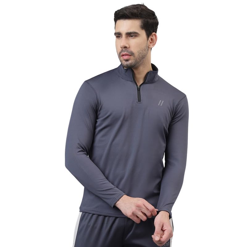 ATICX Polyester Full Sleeve Compression High Turtle Neck Sports Jersey T Shirt for Men – Quick Dry Fit Gym Workout Top for Running, Swimming, Training, Cycling, Football, Badminton