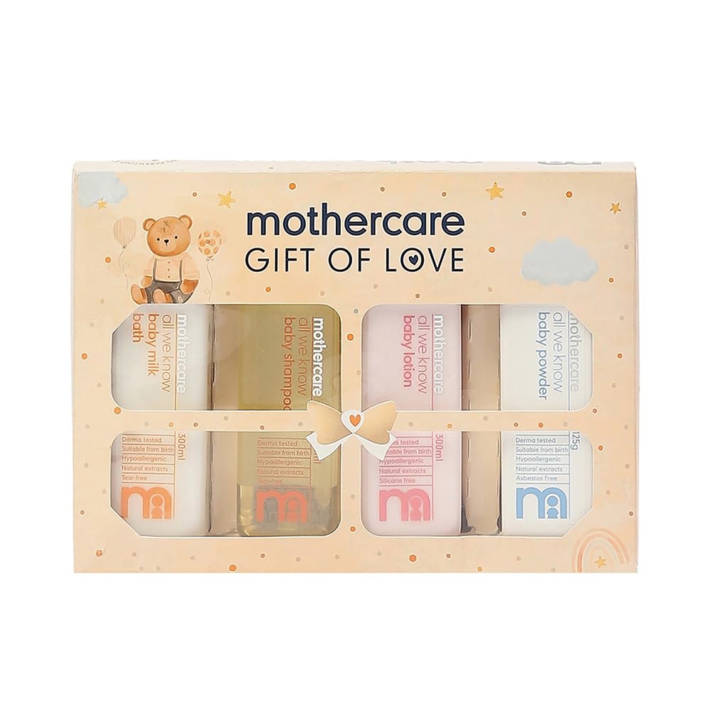 Mothercare Baby Unisex GP4-MYFIRST Hypoallergenic Toiletries Gift Pack, Multicolor, 300 ml and 125 ml