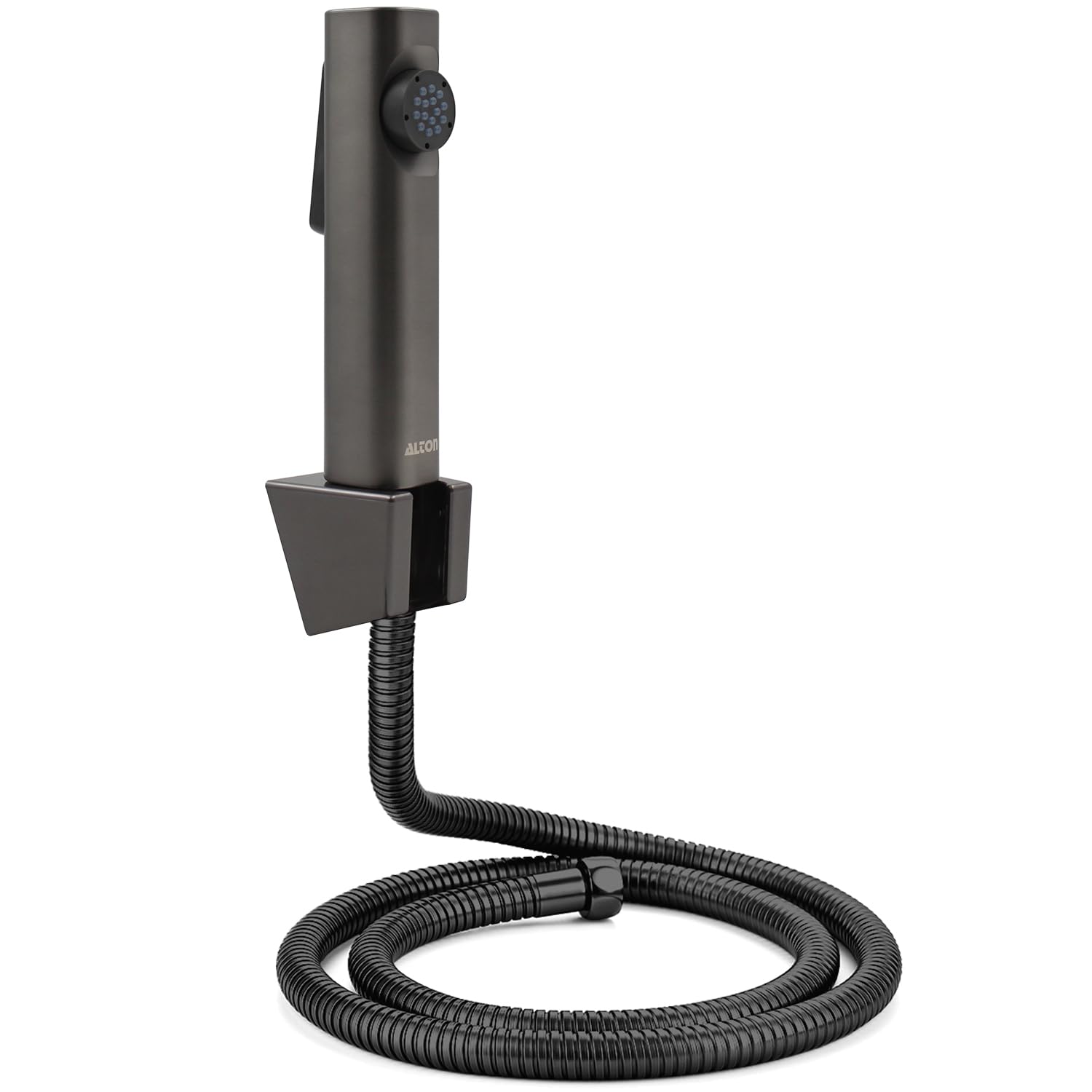 ALTON SHR20855, Health Faucet with SS-304 Grade 1.25 Meter Flexible Hose Pipe and Wall Hook, Black (Jet Spray for Toilet)