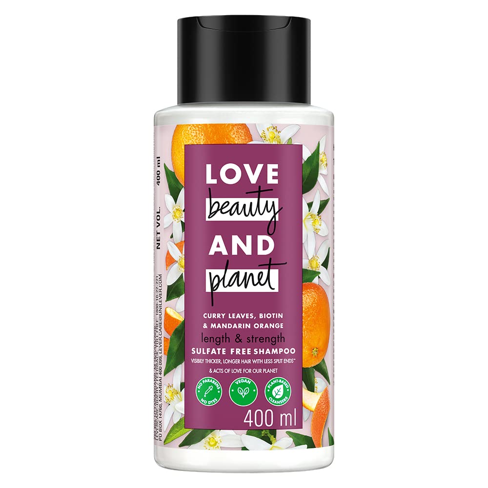 Love Beauty And Planet Curry Leaves|| Biotin & Mandarin Paraben & Sulfate Free Shampoo for long & strong hair|| 400ml