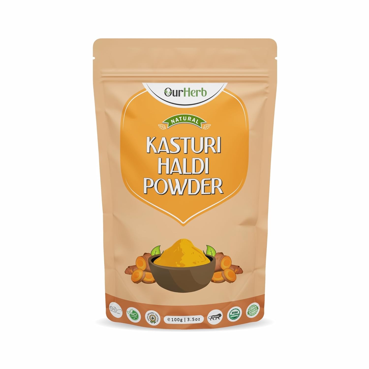 Natural Kasturi Haldi Powder for Face Beauty (100g | 3.5 Oz) | Wild Turmeric | Kasturi Manjal for Glowing Skin | 100% Pure, Chemical-Free, Preservative-Free | Skin Care for All Skin Types.