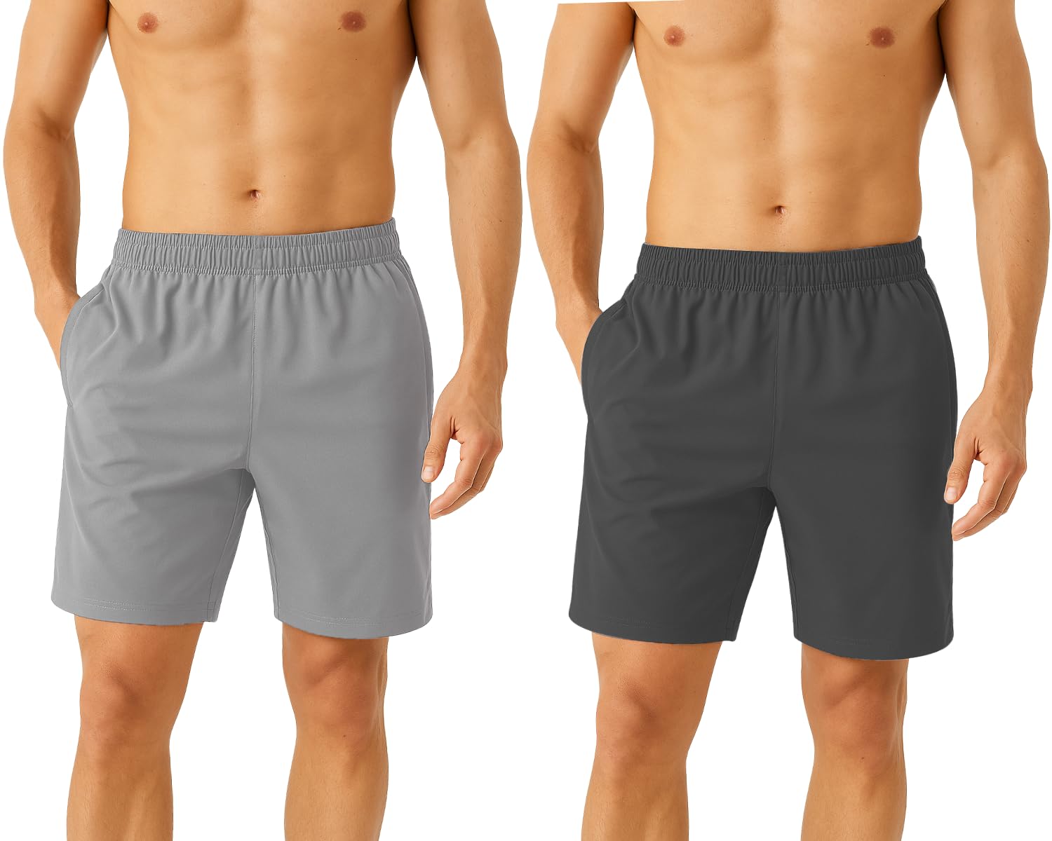 NINQ Workout Half Pant for Man | Gym Shorts for Men with Drawstring Waist & 2 Zipper Pockets | Stylish Lightweight Shorts Pant for Men Sports