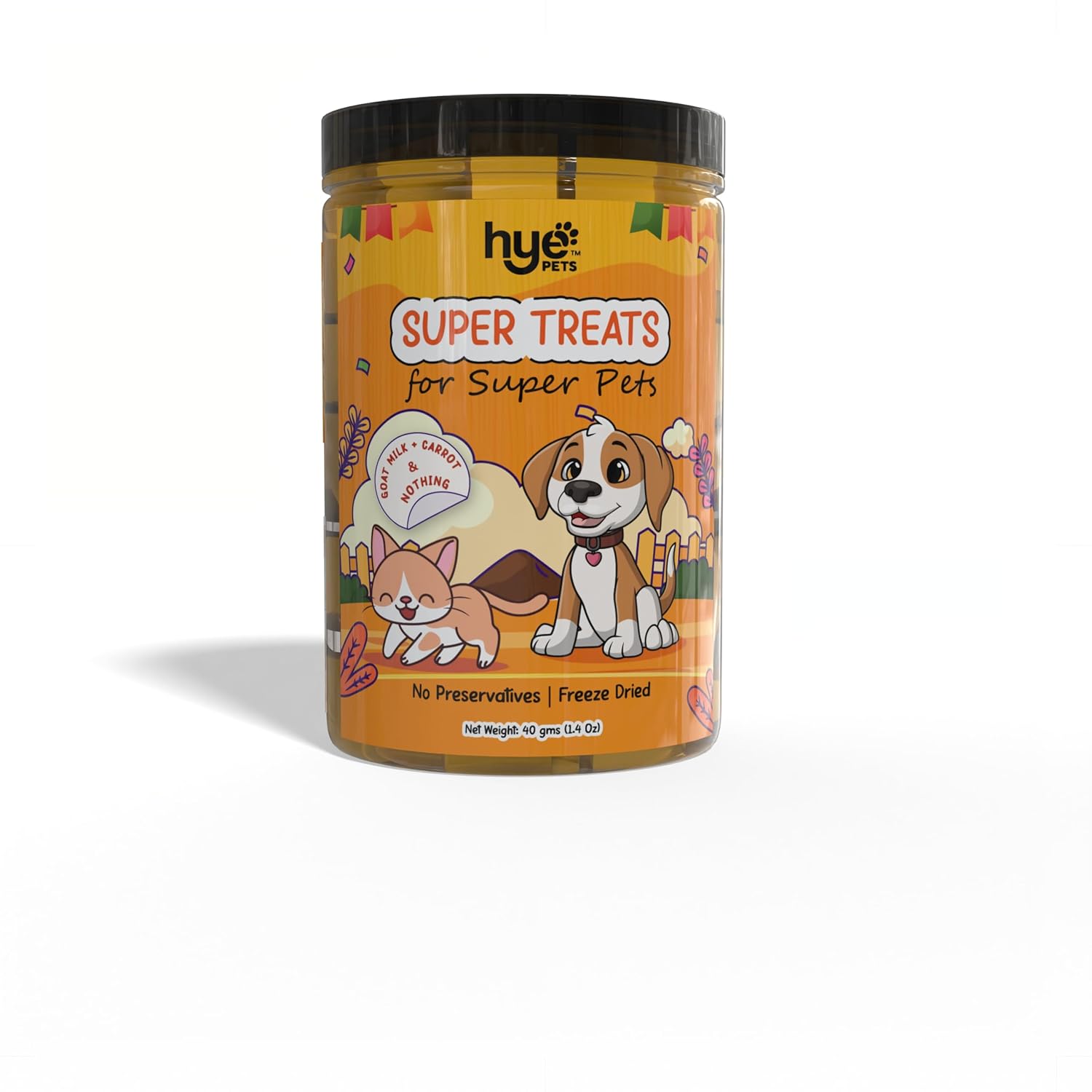 HYE Pets Super Treats for Super Pets – Freeze Dried Treats Made with only Goat Milk & Carrot | 40g