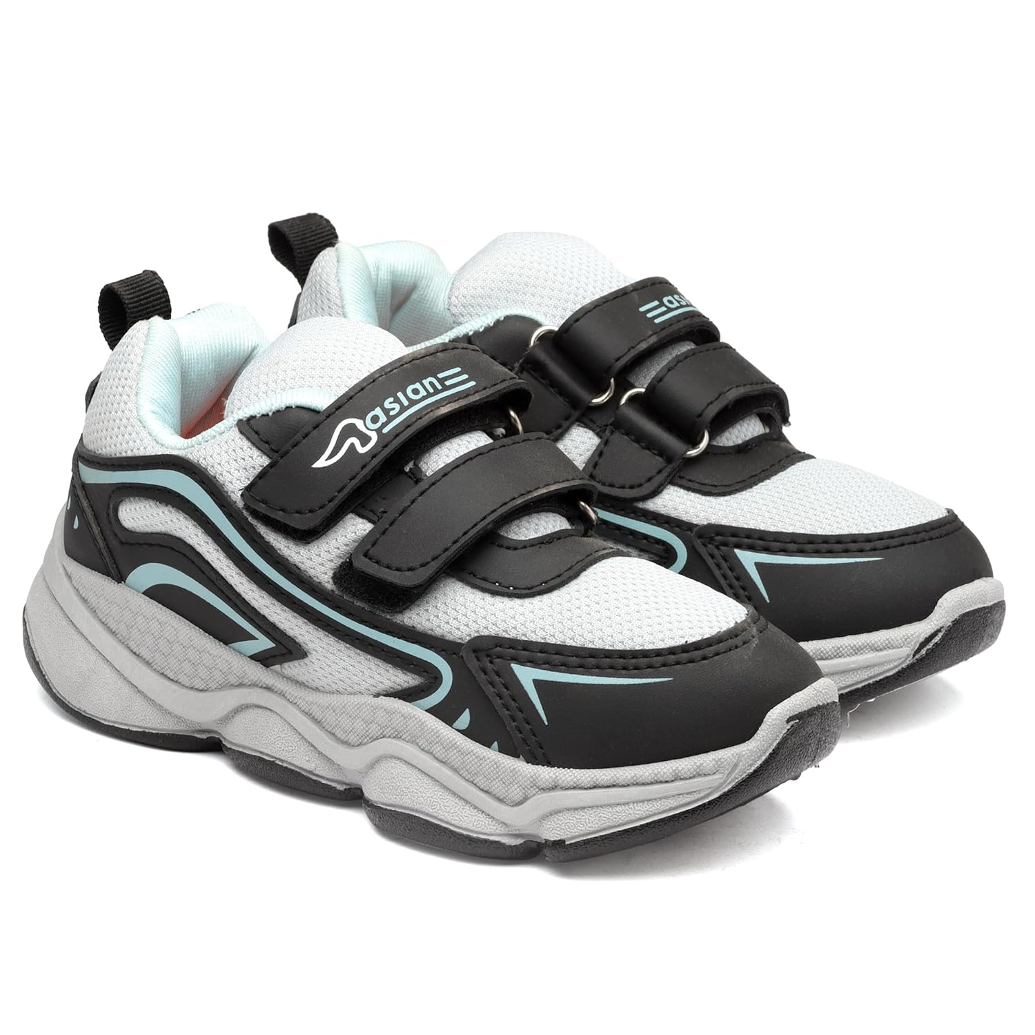 ASIAN Kids UNITY-03 Stylish Sports mid Top Running and Walking Shoes with Velcro for Boys with Upper mesh for Extra Comfort