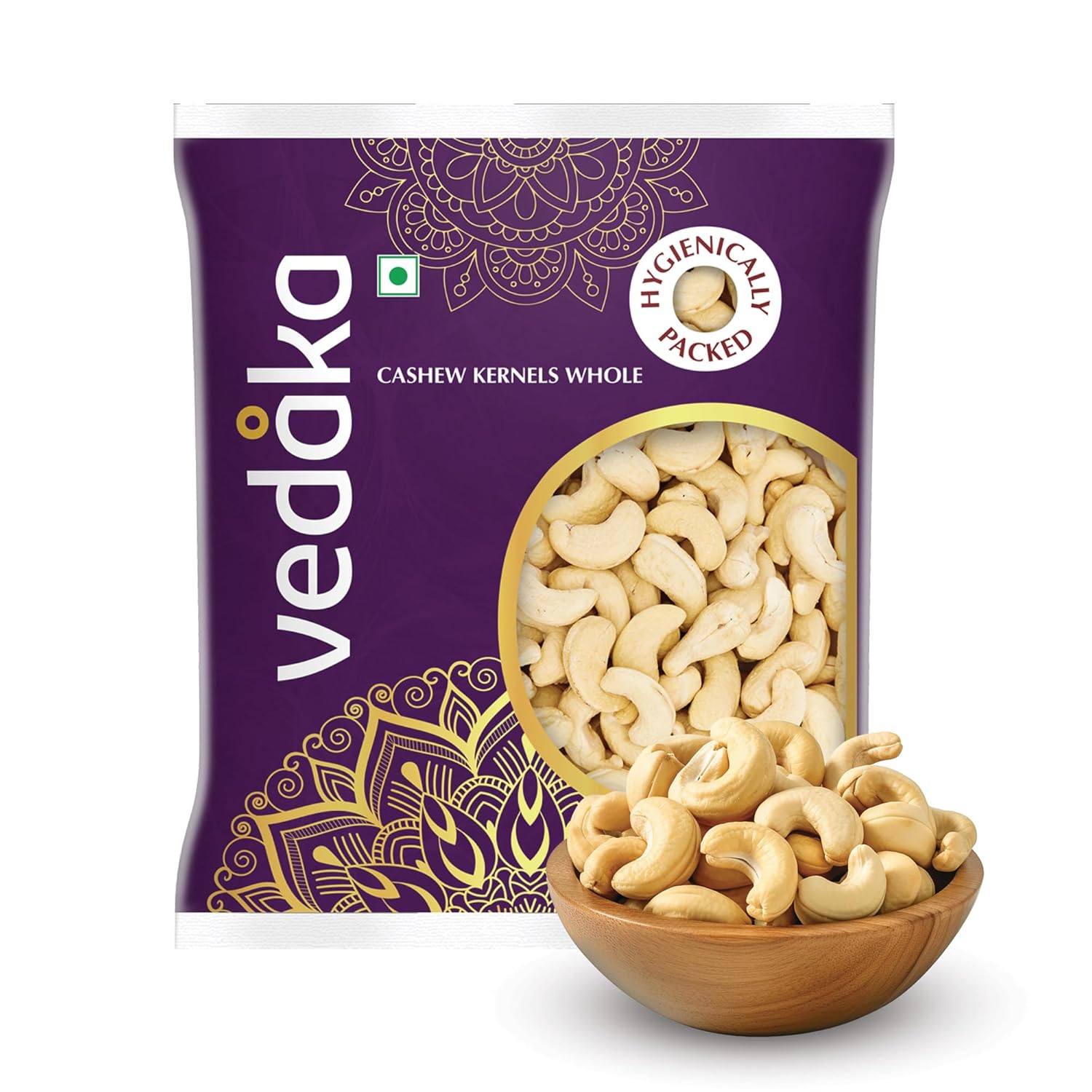 Amazon Brand – Vedaka Whole Cashews | 500 Gram | Kaju Nuts Grade W320 | Plant Based Protein | Gluten-Free | Nutty Flavor | Healthy Snack | Rich Delicious Taste