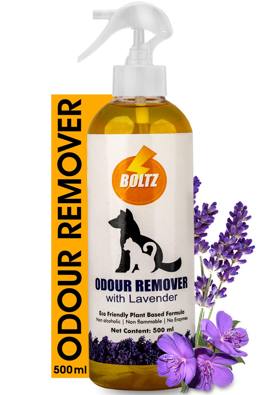 Boltz Pets Odour and Urine Smell Remover 500ml Spray, Pet Area Freshener for Dog and Cat with Lavender Fragrance, Pet Supplies, Non-Toxic Chemical FREE (500ml)