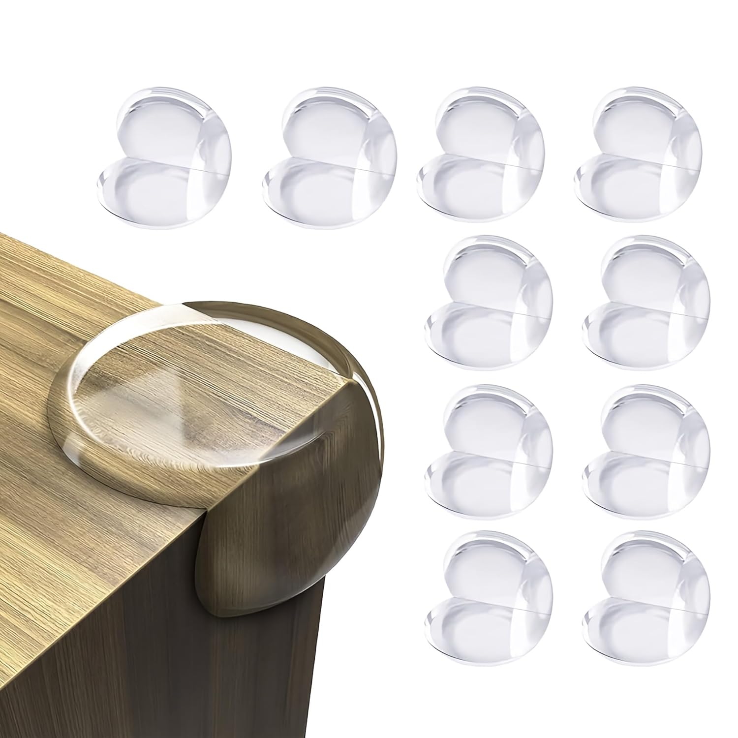 KidDough 10 PCS Corner Protector for Furniture – Table Edge Guards with Silicon and Soft Gel, Sharp Corner Protection, Transparent PVC – Childproof Safety for Sharp Edges