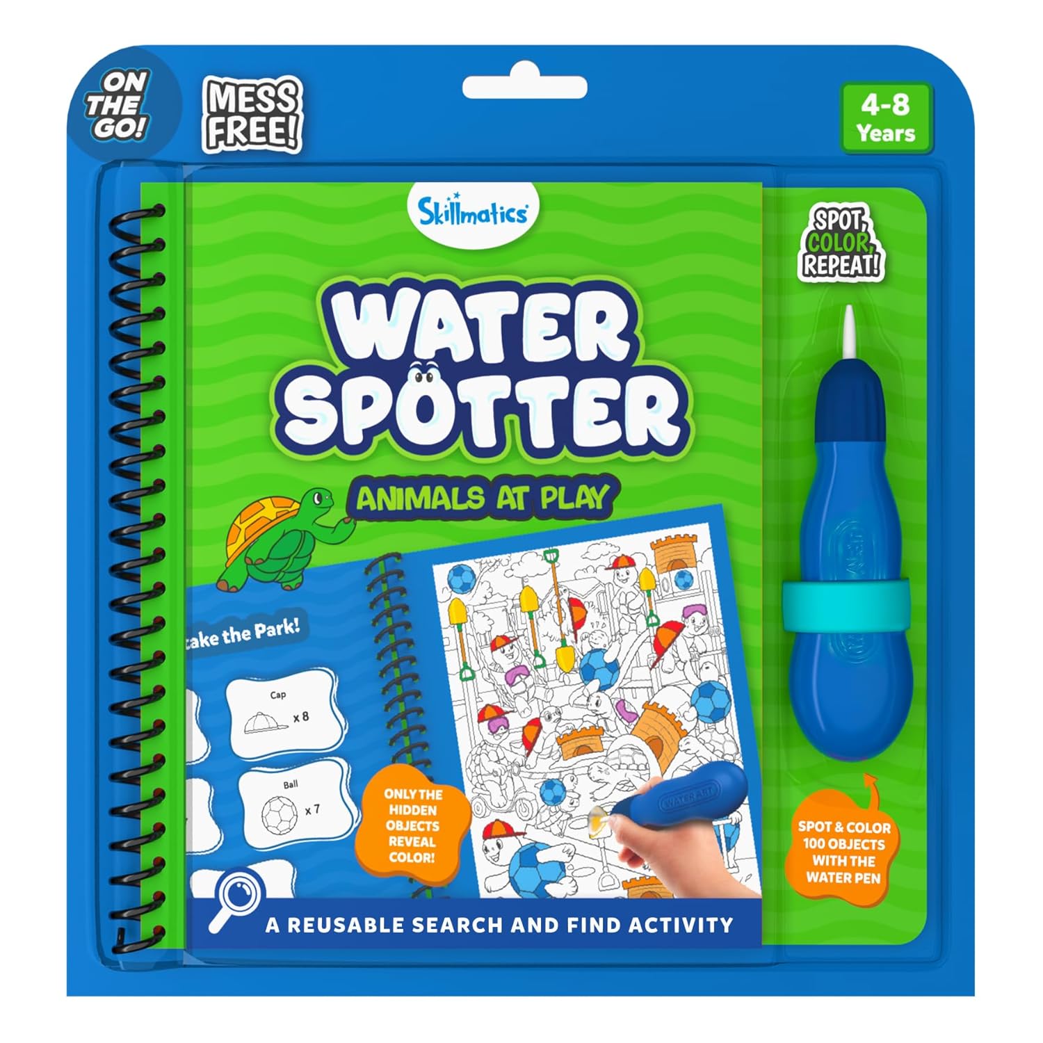 Skillmatics Reusable Search & Find Book – Water Spotter, Mess-Free, Fun Learning Activity, Animals, Travel Toy, Gifts for Boys & Girls Ages 4, 5, 6, 7, 8